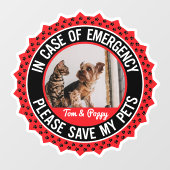 Meerdere huisdieren veiligheidswaarschuwing Aangep Raamsticker (Vel)