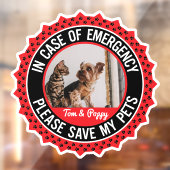 Meerdere huisdieren veiligheidswaarschuwing Aangep Raamsticker (Vel 2)