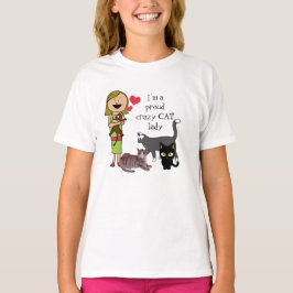 Meerdere katten en "Ik ben een trotse gekke katten T-shirt