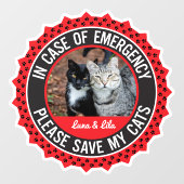 Meerdere Katten Veiligheidswaarschuwing Aangepaste Raamsticker (Vel)