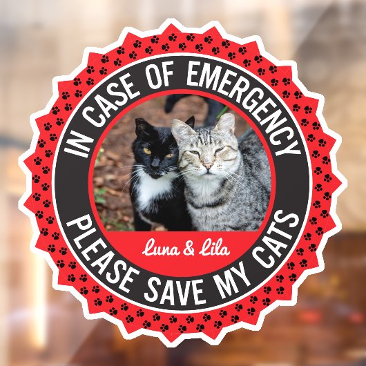 Meerdere Katten Veiligheidswaarschuwing Aangepaste Raamsticker (Vel 2)