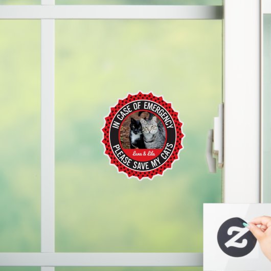 Meerdere Katten Veiligheidswaarschuwing Aangepaste Raamsticker (Huis)