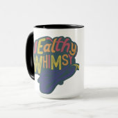 Meerdere kleuren "rijke Whimsy" letter ontwerp Mok (Voorkant links)