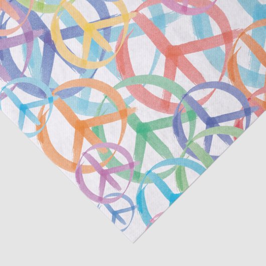 Meerdere kleuren van vredessymbolen tissuepapier (Detail)