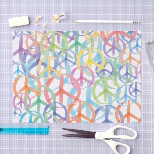 Meerdere kleuren van vredessymbolen tissuepapier (Craft)