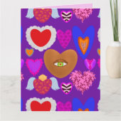 Meerdere kleurrijke harten Valentijn Kaart (Voorkant)