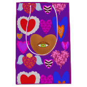 Meerdere kleurrijke harten Valentijn Medium Cadeauzakje (Voorkant)