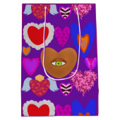 Meerdere kleurrijke harten Valentijn Medium Cadeauzakje (Achterkant)