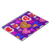 Meerdere kleurrijke harten Valentijn Notitieboek (Linkerzijde)