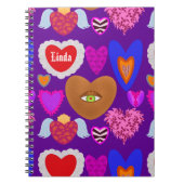 Meerdere kleurrijke harten Valentijn Notitieboek (Voorkant)