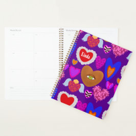 Meerdere kleurrijke harten Valentijn Planner