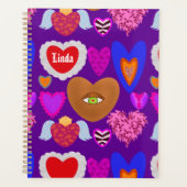Meerdere kleurrijke harten Valentijn Planner (Voorkant)