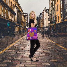 Meerdere kleurrijke harten Valentijn Tote Bag