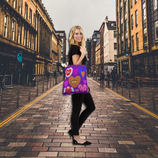 Meerdere kleurrijke harten Valentijn Tote Bag