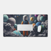Meerdere kleurrijke planeten Astronaut Space Trave Bureaumat (Keyboard & Muis)