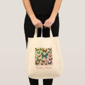 Meerdere kleurrijke vlinders gepersonaliseerd tot  tote bag (Voorkant (product))