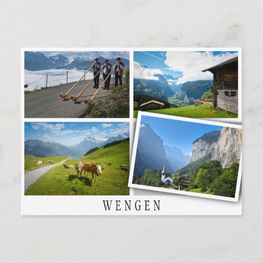 Meerdere landschappen in Wengen Briefkaart (Voorkant)