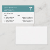 Meerdere Locatie Dokter Afspraakkaarten Visitekaartje (Voorkant / Achterkant)