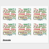 Meerdere manieren om je in veel talen te bedanken vierkante sticker (Vel)