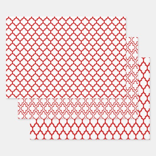 Meerdere Marokkaanse patronen DIY kleuren wit rood Inpakpapier Vel (Set)