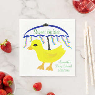 Meerdere Moppige Gele Eendje Baby Shower Paraplu Servetten