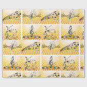 Meerdere Muzieknoten Cadeaupapier (Vlak)