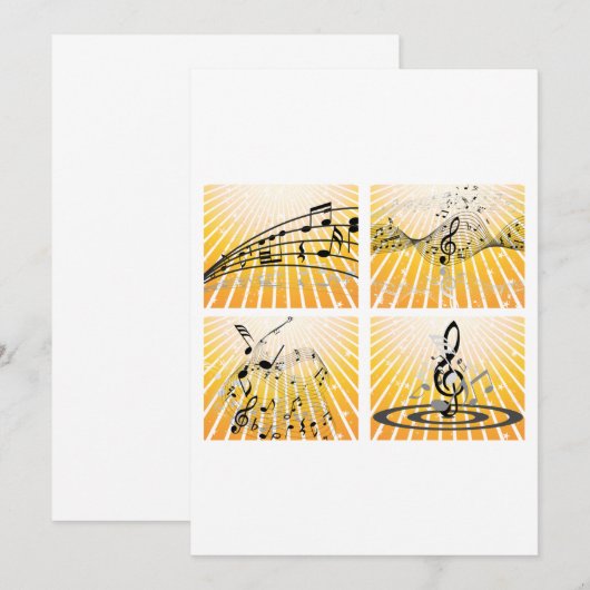 Meerdere Muzieknoten Kaart (Voorkant / Achterkant)