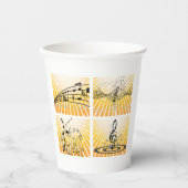 Meerdere Muzieknoten Papieren Bekers (Voorkant)