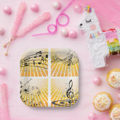 Meerdere Muzieknoten Papieren Bordje (Feest)