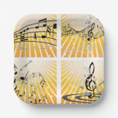 Meerdere Muzieknoten Papieren Bordje (Voorkant)