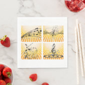 Meerdere Muzieknoten Servet (Insitu)