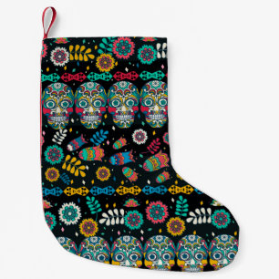 Meerdere naadloze patronen. Boho-stijl versierd Kleine Kerstsok
