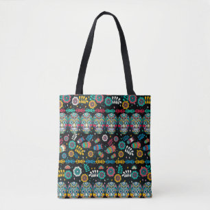 Meerdere naadloze patronen. Boho-stijl versierd Tote Bag