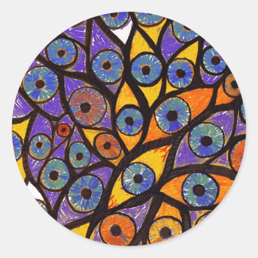 Meerdere ogen ronde sticker (Voorkant)
