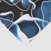 Meerdere onregelmatige blauwe en zwarte bellen tissuepapier (Detail)