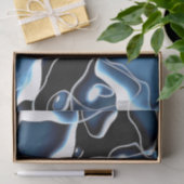 Meerdere onregelmatige blauwe en zwarte bellen tissuepapier (Geschenk)