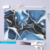 Meerdere onregelmatige blauwe en zwarte bellen tissuepapier (Craft)