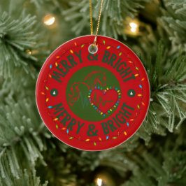 Meerdere Opties voor Sieraden - Merry & Bright Log Keramisch Ornament