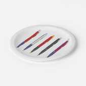 Meerdere pennen papieren bordje (Gekanteld)