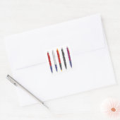Meerdere pennen vierkante sticker (Envelop)