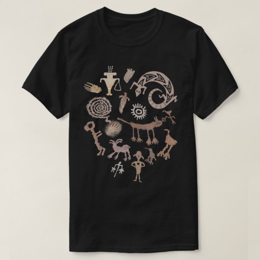 Meerdere petroglyphs Rock-carvings T-shirt (Design voorkant)