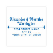 Meerdere regels namen, retouradres met scheidingst  zelfinktende stempel (Design)