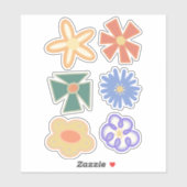meerdere regenboog boho bloem bloem zes pack sticker (Vel)