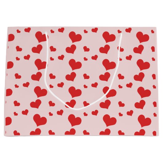 Meerdere rode harten op een schattige cadeautas (Voorkant)