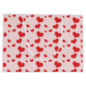 Meerdere rode harten op een schattige cadeautas (Achterkant)