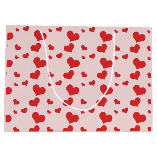Meerdere rode harten op een schattige cadeautas (Achterkant)