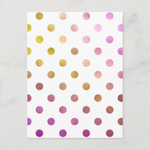 Meerdere roze polka dot, trendy, girly, patroon, g briefkaart