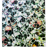 Meerdere schedels in neongroen douchegordijn (Voorkant)