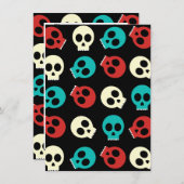 Meerdere schedels in retrokleuren kaart (Voorkant / Achterkant)