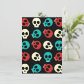 Meerdere schedels in retrokleuren kaart (Staand voorkant)